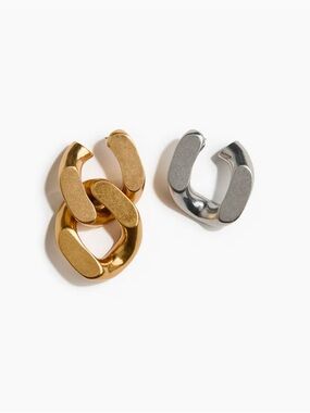 Stella McCartney H&M Gold and Silver Mixed-Metal Link Hoop Earrings